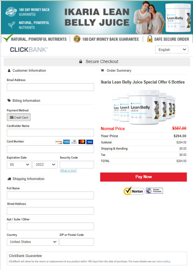 Ikaria Lean Belly Juice Secure page order